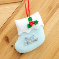 HKM-222035 4-Pack Christmas Stocking Ornaments for Tree Decoration – Red, Green, Pink, Blue, 8cm