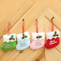 HKM-222035 4-Pack Christmas Stocking Ornaments for Tree Decoration – Red, Green, Pink, Blue, 8cm