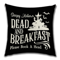 HKM-222099 Cartoon Pumpkin Castle Linen Cushion Cover for Home and Outdoor Decor, 45x45cm