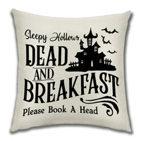 HKM-222099 Cartoon Pumpkin Castle Linen Cushion Cover for Home and Outdoor Decor, 45x45cm