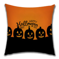 HKM-222099 Cartoon Pumpkin Castle Linen Cushion Cover for Home and Outdoor Decor, 45x45cm