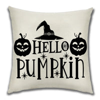HKM-222099 Cartoon Pumpkin Castle Linen Cushion Cover for Home and Outdoor Decor, 45x45cm