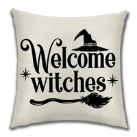 HKM-222099 Cartoon Pumpkin Castle Linen Cushion Cover for Home and Outdoor Decor, 45x45cm