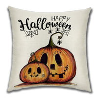 HKM-222099 Cartoon Pumpkin Castle Linen Cushion Cover for Home and Outdoor Decor, 45x45cm