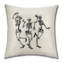 HKM-222099 Cartoon Pumpkin Castle Linen Cushion Cover for Home and Outdoor Decor, 45x45cm