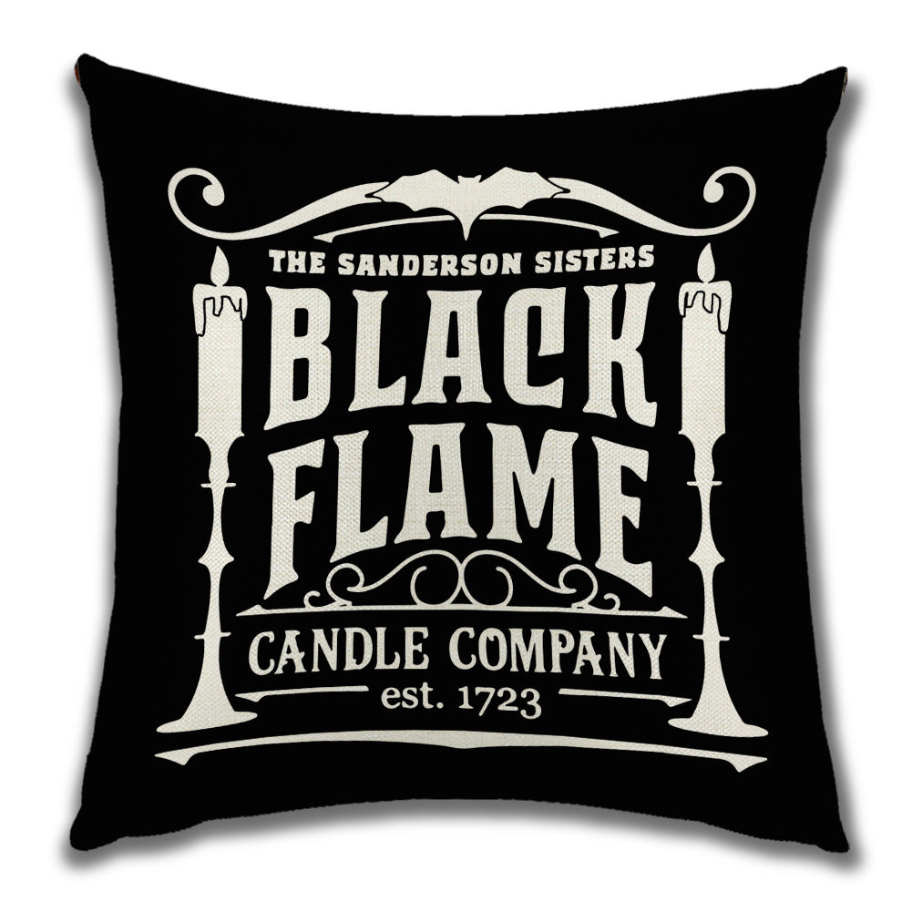 KTX-222099 Cartoon Pumpkin Castle Linen Cushion Cover for Home and Outdoor Decor, 45x45cm