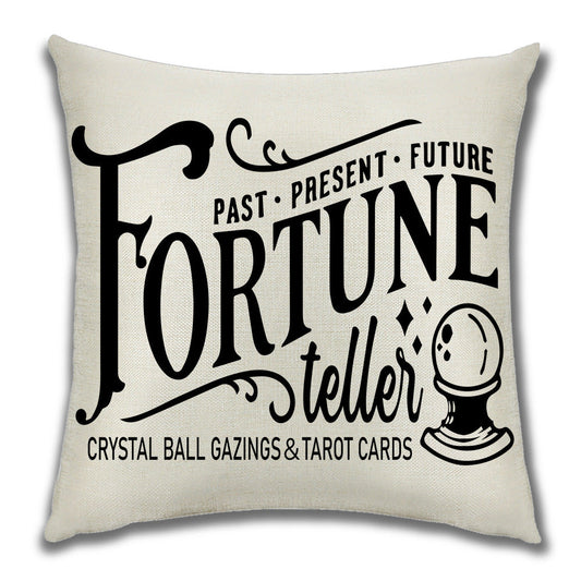 KTX-222099 Cartoon Pumpkin Castle Linen Cushion Cover for Home and Outdoor Decor, 45x45cm