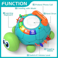 HKM-222227 Musical Turtle Crawling Toy for Infants and Toddlers, Engaging Educational Phone with Sounds