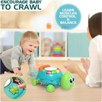 HKM-222227 Musical Turtle Crawling Toy for Infants and Toddlers, Engaging Educational Phone with Sounds