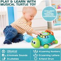 HKM-222227 Musical Turtle Crawling Toy for Infants and Toddlers, Engaging Educational Phone with Sounds