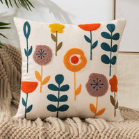 HKM-222227 Pastoral Floral Embroidered Cushion Cover 45x45CM - Nordic Style