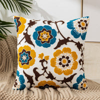 HKM-222227 Pastoral Floral Embroidered Cushion Cover 45x45CM - Nordic Style