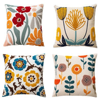 HKM-222227 Pastoral Floral Embroidered Cushion Cover 45x45CM - Nordic Style