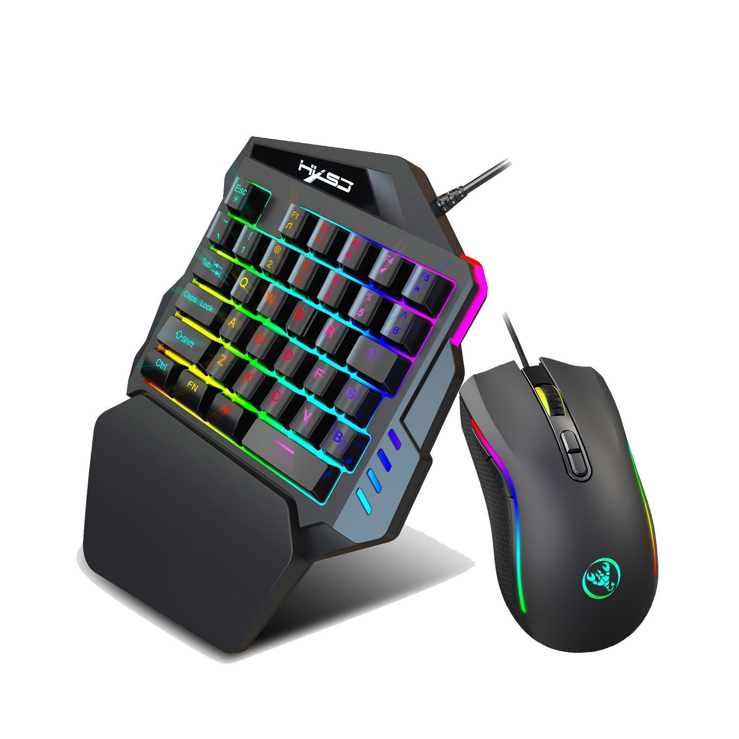 HKM-222291 Single-Handed Wired Gaming Keyboard Left Glove with Backlight and Waterproof Design