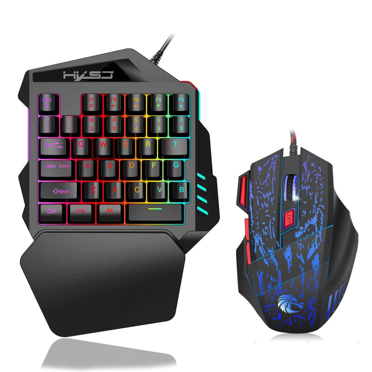 HKM-222291 Single-Handed Wired Gaming Keyboard Left Glove with Backlight and Waterproof Design
