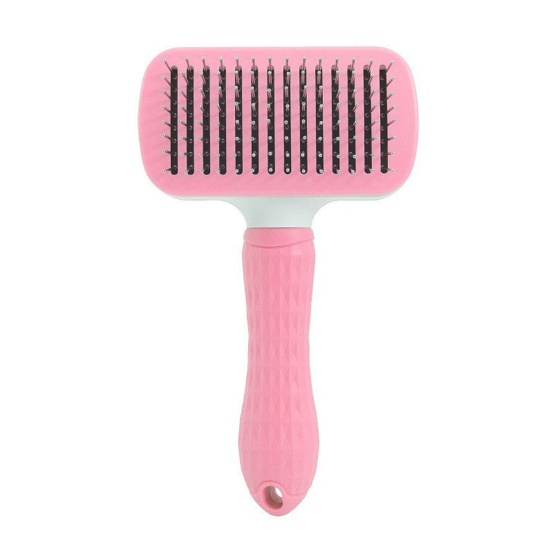 HKM-222355 Self-Cleaning Stainless Steel Pet Comb for Cats and Dogs - Floating Hair Removal Tool