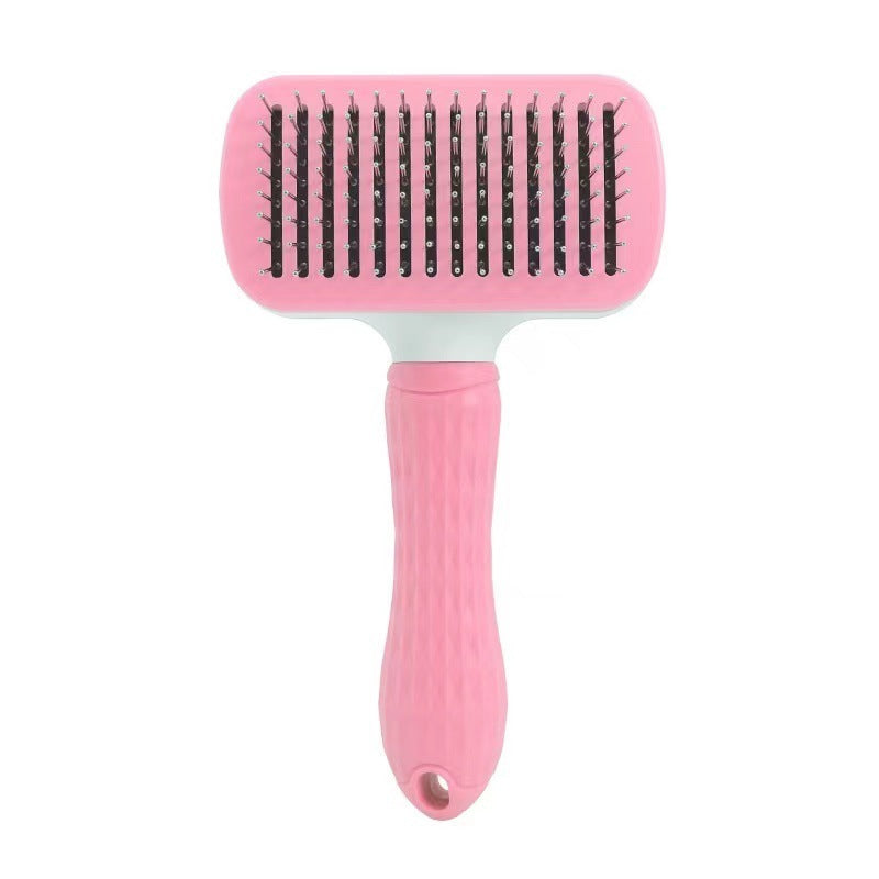 HKM-222355 Self-Cleaning Stainless Steel Pet Comb for Cats and Dogs - Floating Hair Removal Tool