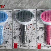 HKM-222355 Self-Cleaning Stainless Steel Pet Comb for Cats and Dogs - Floating Hair Removal Tool