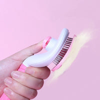 HKM-222355 Self-Cleaning Stainless Steel Pet Comb for Cats and Dogs - Floating Hair Removal Tool