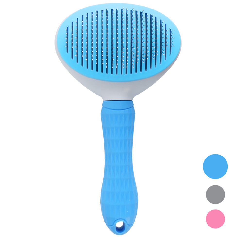 HKM-222355 Self-Cleaning Stainless Steel Pet Comb for Cats and Dogs - Floating Hair Removal Tool