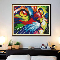 HKM-222419 Colorful Rainbow Dog Cross Stitch Kit - Cotton Embroidery Design