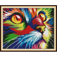 HKM-222419 Colorful Rainbow Dog Cross Stitch Kit - Cotton Embroidery Design