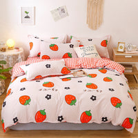 HKM-222419 Washed Cotton Cartoon Anime Four-Piece Bedding Set in Multiple Sizes