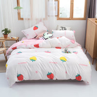 HKM-222419 Washed Cotton Cartoon Anime Four-Piece Bedding Set in Multiple Sizes