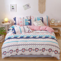 HKM-222419 Washed Cotton Cartoon Anime Four-Piece Bedding Set in Multiple Sizes