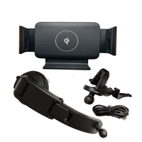 HKM-222483 Wireless Car Charger with Suction and Ventilation Brackets for Qi-Enabled Devices - Universal Compatibility, 10W Output, 8mm Load Distance