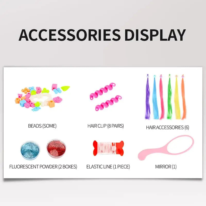 HKM-222675 Electric Beauty Instrument Toy Set for Girls - Indoor DIY Makeup and Hairstyle Accessories, Ages 3+