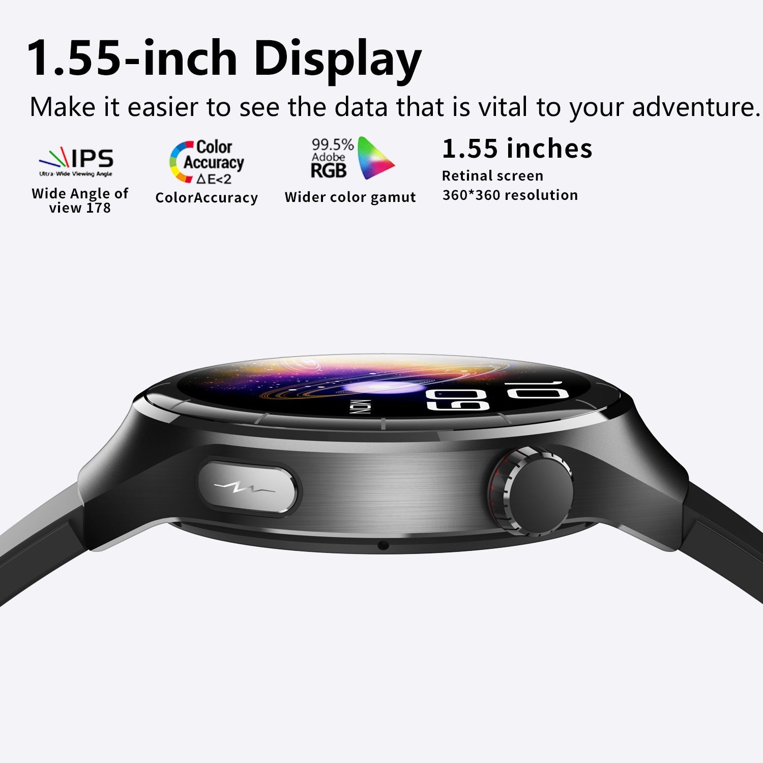 HKM-222931 Fitness Smart Watch with Heart Rate Monitor, Sleep Tracker, Bluetooth Calls, IP67 Waterproof, 150+ Sports Modes for Android and iOS