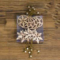 HKM-223187 Wooden Hollow Pendant Box Set for Christmas Decorations - 12 Pieces, 12x12x1 cm
