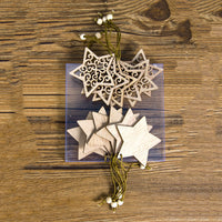 HKM-223187 Wooden Hollow Pendant Box Set for Christmas Decorations - 12 Pieces, 12x12x1 cm