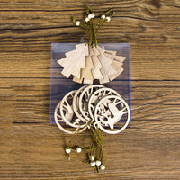 HKM-223187 Wooden Hollow Pendant Box Set for Christmas Decorations - 12 Pieces, 12x12x1 cm
