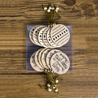 HKM-223187 Wooden Hollow Pendant Box Set for Christmas Decorations - 12 Pieces, 12x12x1 cm