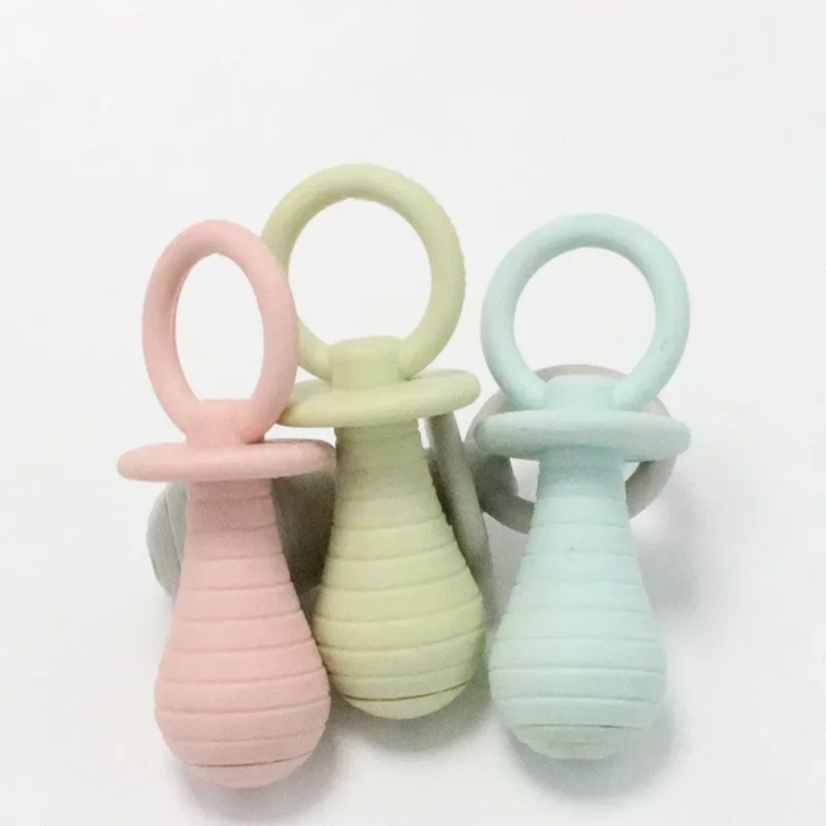 HKM-223251 Pet Chew Rubber Pacifier Toy for Puppies and Kittens - TPR, Green, Pink, Gray, Blue