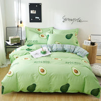 HKM-223379 Cotton Twill Three or Four-Piece Bedding Set with Plant Flower Pattern