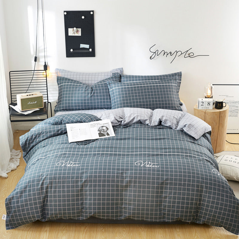 HKM-223379 Cotton Twill Three or Four-Piece Bedding Set with Plant Flower Pattern