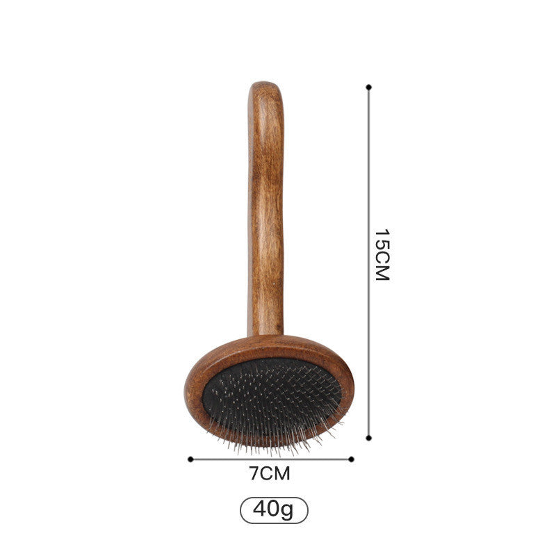 HKM-223507 Solid Wood Pet Comb for Effective Grooming and Hair Removal