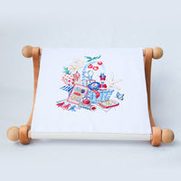 HKM-223571 Large Solid Wood Embroidery Frame for Cross Stitch – Adjustable Height, Complete with Accessories