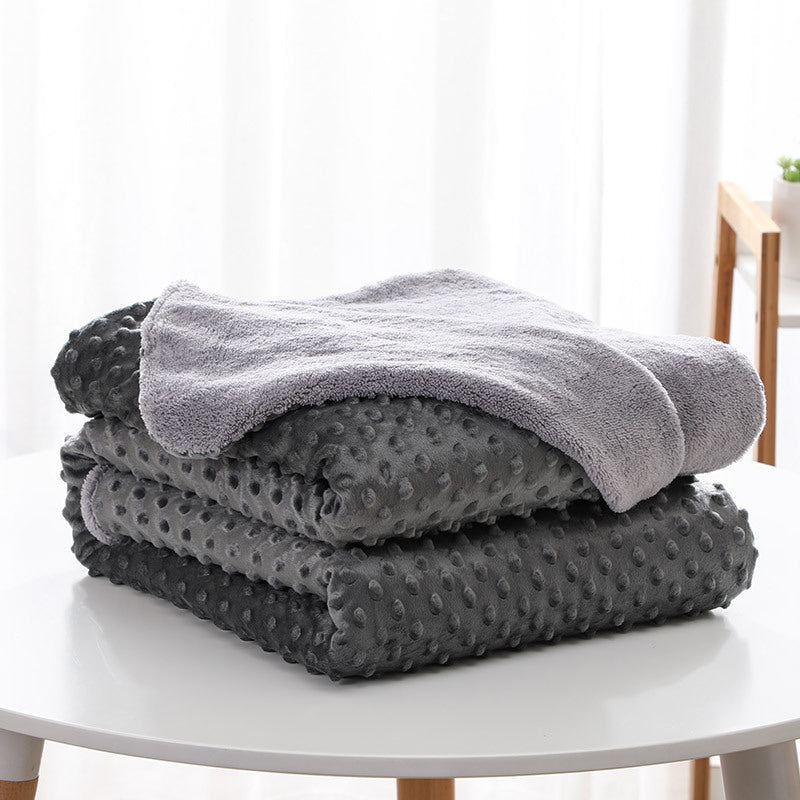 HKM-223571 Super Soft Double-Layer Lambswool Blanket, 150x200cm, All-Season Comfort, Multiple Colors
