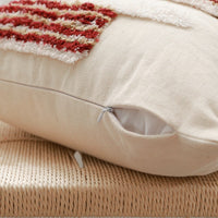 HKM-223635 Cotton Canvas Tufted Geometric Embroidered Pillowcase - 45x45cm Various Colors Available