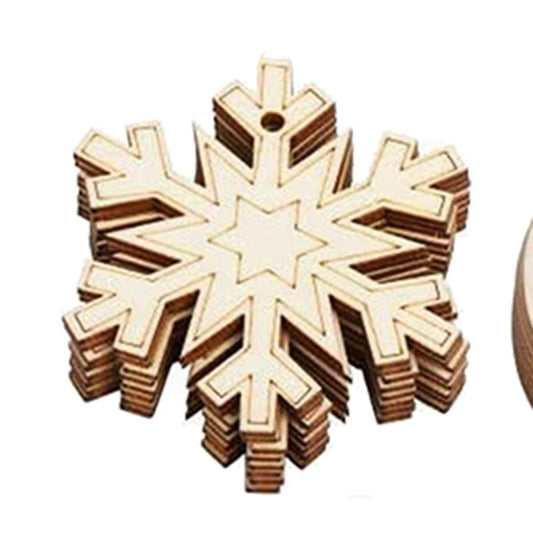 HKM-223699 Blank Wooden Christmas Ornaments for DIY Decorating - 24 Pack with Colors and Ropes