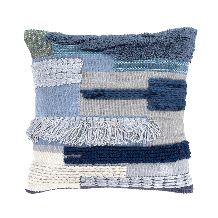 HKM-223699 Hand-Woven Striped Wool Pillowcase with PP Cotton Filling, 45x45CM