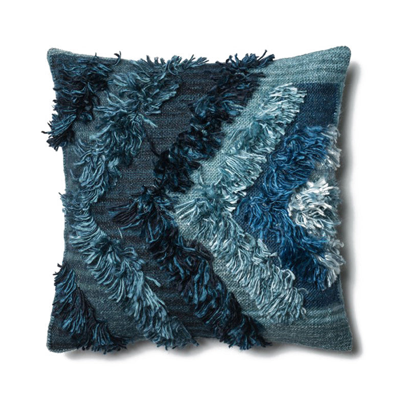 HKM-223699 Hand-Woven Striped Wool Pillowcase with PP Cotton Filling, 45x45CM