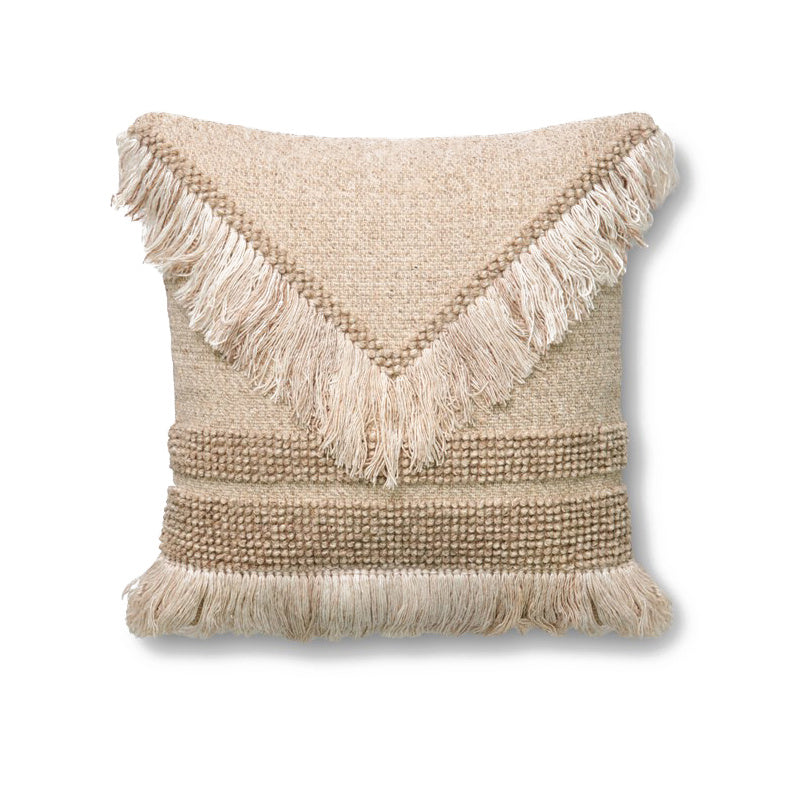 HKM-223699 Hand-Woven Striped Wool Pillowcase with PP Cotton Filling, 45x45CM