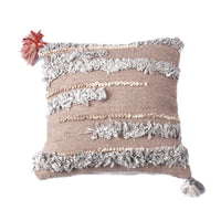 HKM-223699 Hand-Woven Striped Wool Pillowcase with PP Cotton Filling, 45x45CM