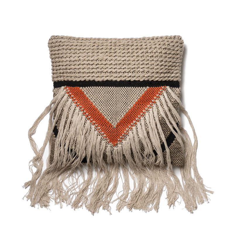 HKM-223699 Hand-Woven Striped Wool Pillowcase with PP Cotton Filling, 45x45CM
