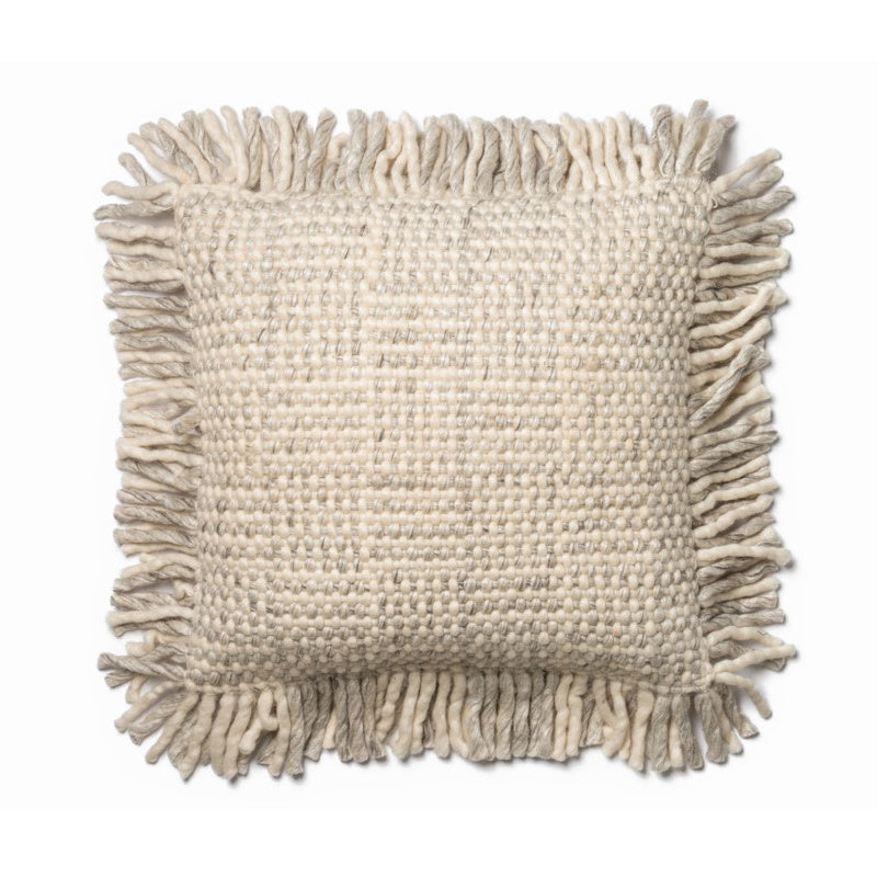 HKM-223699 Hand-Woven Striped Wool Pillowcase with PP Cotton Filling, 45x45CM